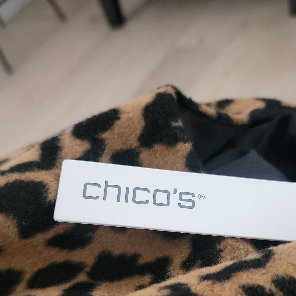 Chico's Tan and Black Leopard Cardigan - Picture 2 of 13